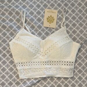 Boutique White Lace Crop Top